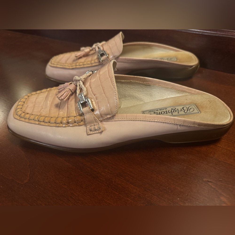 Brighton Leather Croc Embossed Mule Loafers Size 8 | Y2K - Picture 3 of 9